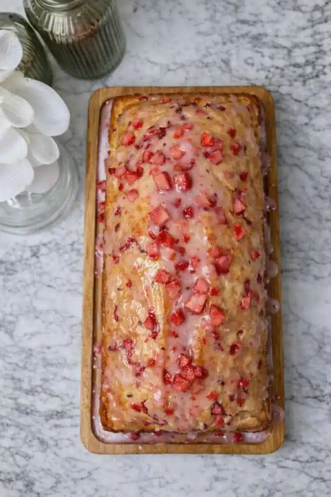 Easy Strawberry Bread Simple Amazing Fresh Treat 5 Easy strawberry bread loaf with sweet glaze and fresh strawberry topping