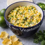 Creamy street corn salad with lime, jalapeño, cilantro, and cheese served in a bowl