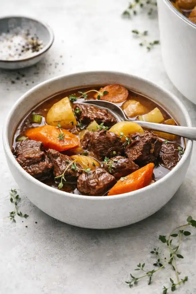 Beef Stew Ultimate Cozy Dinner Guide 4 Beef Stew served in a bowl with tender beef, potatoes, and carrots