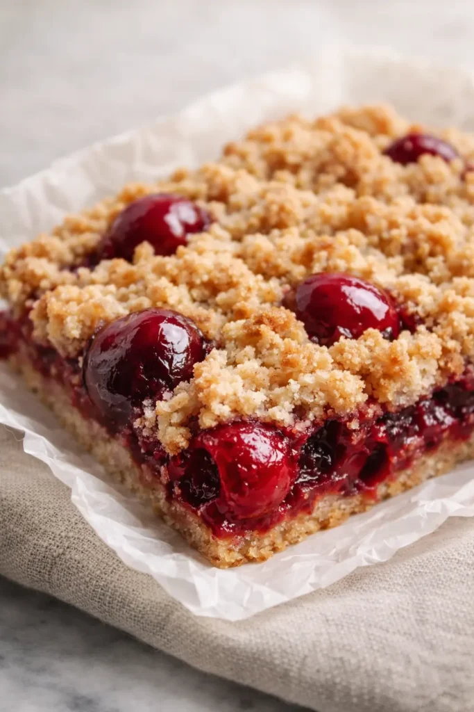 Cherry Crumble Bars Easy Amazing Homemade Treat 5 Cherry crumble bars with juicy cherry filling and crumb topping