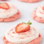 Strawberry Cheesecake Cookies Easy Amazing Treat 7 Strawberry cheesecake cookies with cream cheese frosting and fresh strawberry topping