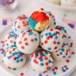 4th of July Cake Pops for Fun Summer Parties 9 4th of July cake pops with white chocolate coating and patriotic star sprinkles