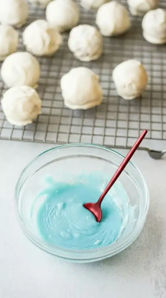 Easy Red, White And Blue Cake Balls Recipe That Wow 13 Easy Red, White And Blue Cake Balls with melted blue candy coating