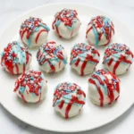Easy Red, White And Blue Cake Balls Recipe That Wow 17 Easy red white and blue cake balls with festive drizzle and patriotic sprinkles