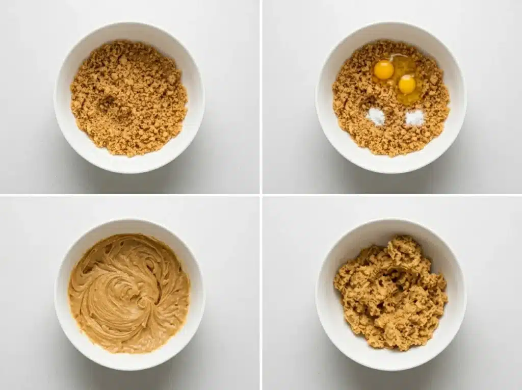 Step by step Fireworks Blondies batter preparation collage