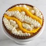 Mango Tart Recipe with Amazing Tropical Flavor 7 Creamy mango tart with fresh mango slices and Biscoff crust