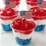 Red, White and Blue Jello Cups That Everyone Loves 9 Red White and Blue Jello Cups with whipped cream and patriotic decorations