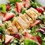 Strawberry Chicken Salad Recipe | Amazing Fresh Lunch 7 Strawberry chicken salad with grilled chicken, strawberries, feta, and creamy dressing
