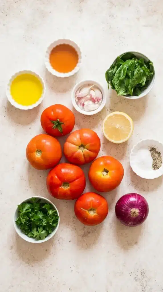 The Best Marinated Tomatoes Salad Easy Amazing Lunch 8 Ingredients for The Best Marinated Tomatoes Salad with fresh tomatoes, herbs, olive oil, and onions