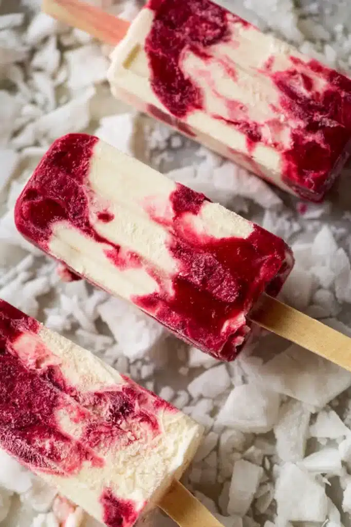 Cherry Creamsicles Amazing Summer Treat Everyone Loves 7 Cherry Creamsicles with marbled cherry and vanilla cream layers