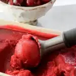 Cherry Sherbet Recipe Amazing Easy Summer Treat 5 Cherry sherbet scooped from a dish with fresh cherries