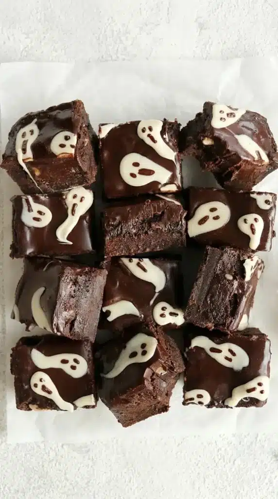Triple Chocolate Shortbread Brownies with fudgy center and glossy ganache