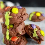 Hocus Pocus Halloween Cookies with gooey green frosting and candy