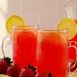 Homemade Strawberry Pink Lemonade for Summer 7 Homemade Strawberry Pink Lemonade with fresh strawberries and lemon slices