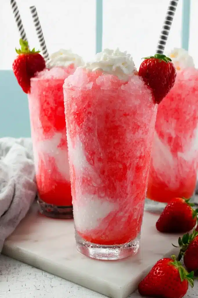 Coffee Creamer + Soda recipe preparation with strawberry soda and vanilla creamer