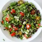 Mediterranean Black Bean Salad With Herbs & Feta in a fresh colorful bowl