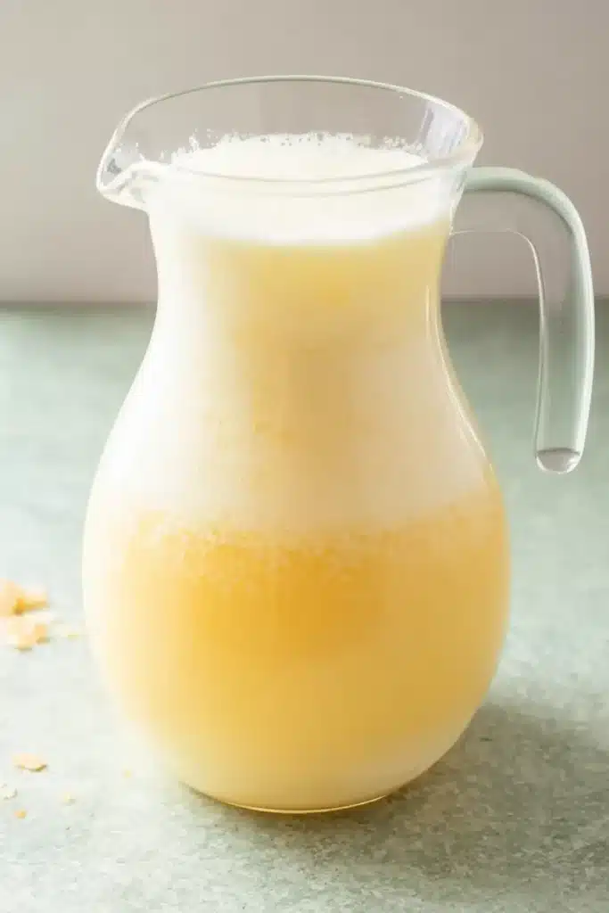 Pineapple Soda Recipe | Amazing Tropical Summer Drink 6 Pineapple Soda Recipe creamy pineapple base mixed in a glass pitcher