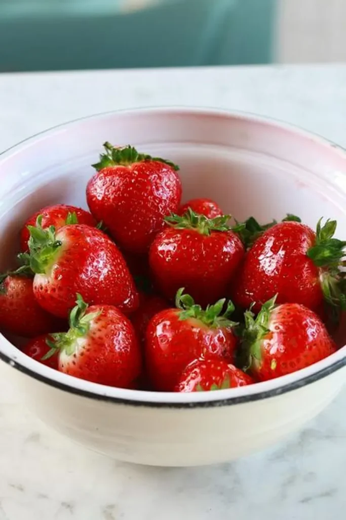 Fresh strawberries for Strawberry Basil Lemonade Recipe