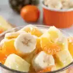 Sunshine Salad with pineapple, bananas, and mandarin oranges