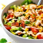Tex-Mex Chicken Chopped Salad with chicken, corn, beans and creamy dressing