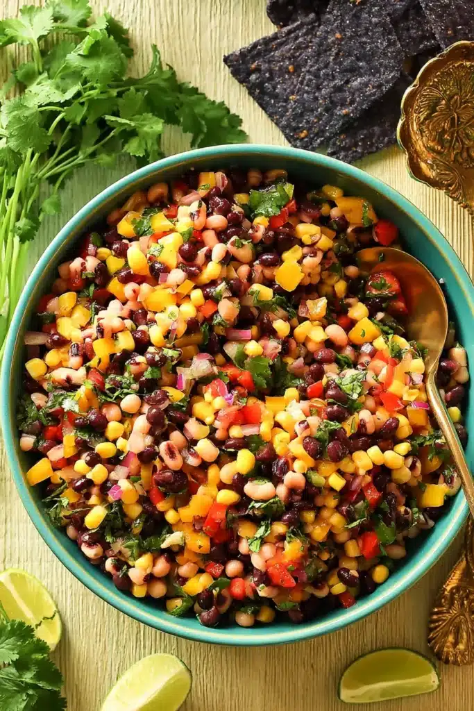 The BEST Cowboy Caviar Ever | Amazing Easy Party Favorite 6 The BEST Cowboy Caviar Ever mixed with beans, corn, peppers, and cilantro