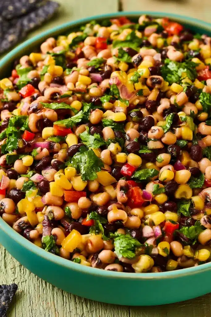 The BEST Cowboy Caviar Ever | Amazing Easy Party Favorite 5 The BEST Cowboy Caviar Ever ingredients arranged in a bowl before mixing