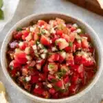 Trader Joe’s Bruschetta Sauce copycat with tomatoes, basil, and garlic