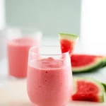 Watermelon Smoothie Recipe | Amazing Easy Summer Drink 9 Watermelon smoothie recipe with strawberries and banana in a glass