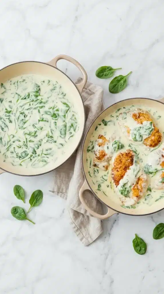 Chicken Florentine Recipe | Amazing Creamy Family Favorite 5 Chicken Florentine with golden chicken and creamy spinach sauce