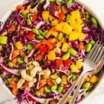 Chopped Thai Salad | Amazing Easy Peanut Salad Recipe 9 Colorful Chopped Thai Salad with crunchy vegetables, edamame, cashews, and creamy peanut dressing.
