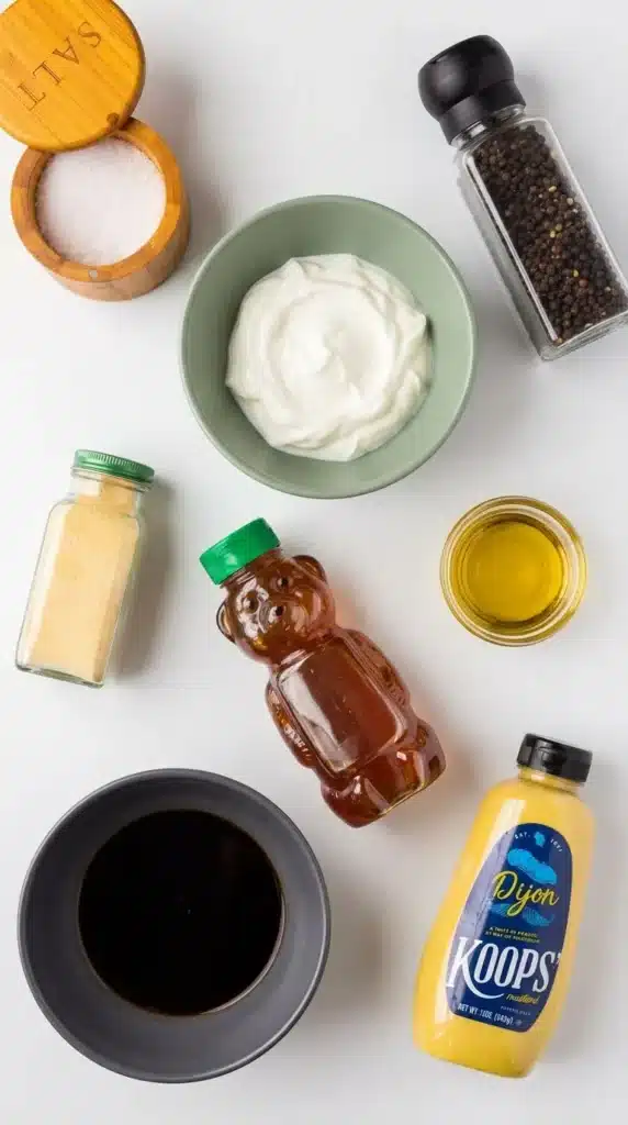 Creamy balsamic dressing ingredients for Strawberry Chicken Salad