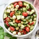 Cucumber Caprese Salad | Amazing Easy Summer Recipe 11 Fresh Cucumber Caprese Salad with mozzarella, tomatoes, basil, and balsamic vinaigrette