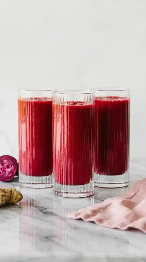 Apple Carrot Beet Smoothie with fresh beet, carrots, apple, orange, and ginger