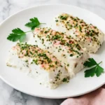 Easy Baked Halibut Recipe : Terrific Fresh Seafood Dinner 11 Easy Baked Halibut with creamy lemon herb topping and fresh chives