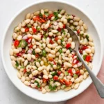 Marinated White Beans: Fresh Mediterranean Lunch Recipe 13 Marinated White Beans with herbs, roasted peppers, lemon, and olive oil