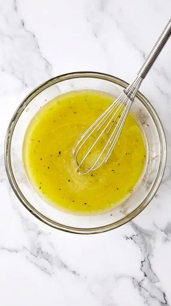 Mediterranean Quinoa Salad | Easy and Fresh Dinner Recipe 8 Mediterranean Quinoa Salad lemon vinaigrette dressing in a glass bowl