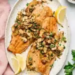 Rainbow Trout Almondine with toasted almonds, capers, parsley, lemon, and brown butter