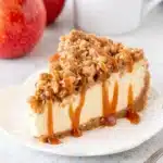 Apple Crisp Cheesecake : Amazing Thanksgiving Feast 7 Apple Crisp Cheesecake with cinnamon apples, oat crumble, graham crust, and salted caramel