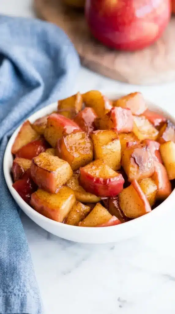 Easy Cinnamon Apples Recipe : Amazing Quick Comfort 8 Easy Cinnamon Apples with glossy maple cinnamon coating and tender caramelized edges