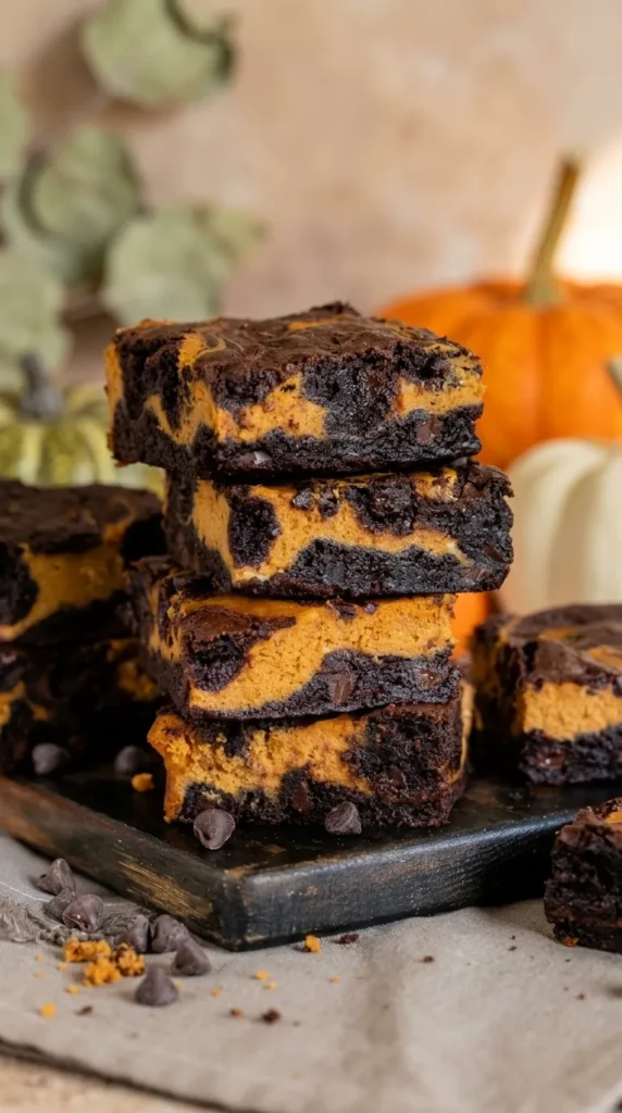 Easy Pumpkin Brownies with Pumpkin Cheesecake Swirl 6 Easy Pumpkin Brownies with fudgy chocolate layers and creamy pumpkin cheesecake swirl