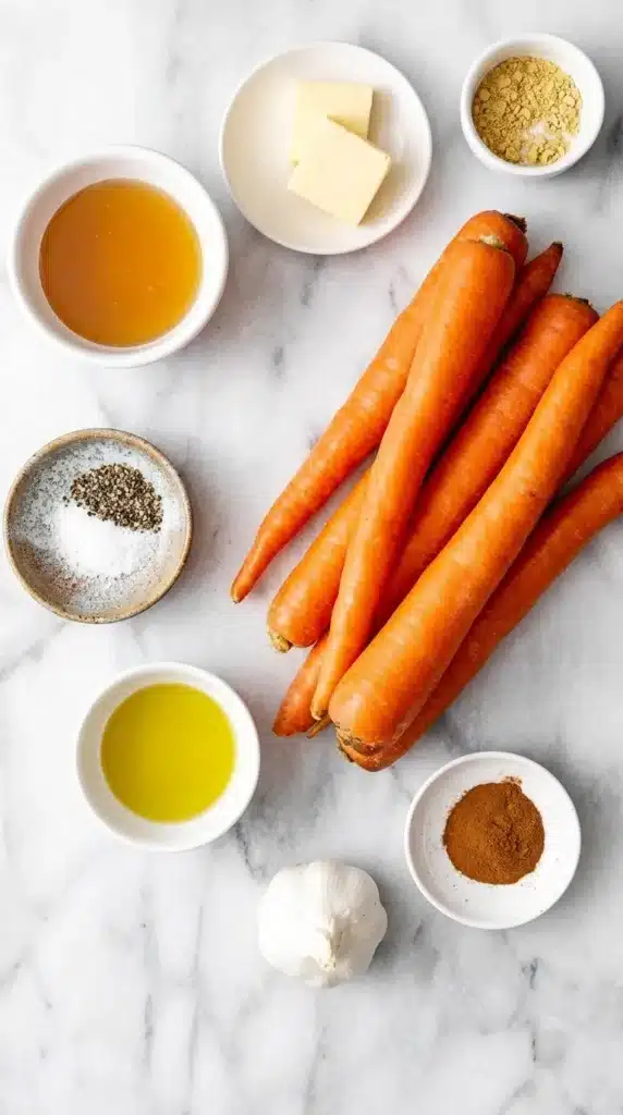 Easy Thanksgiving Honey Glazed Carrots Recipe : Amazing Side 5 Easy Thanksgiving Honey Glazed Carrots ingredients with honey, butter, garlic, olive oil, and spices