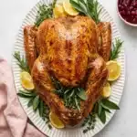 Easy Thanksgiving Turkey Recipe: Amazing Juicy Feast 11 Easy Thanksgiving Turkey Recipe with golden roasted turkey, crispy skin, lemon wedges, and fresh herbs