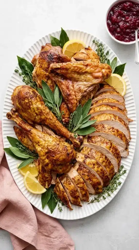 Easy Thanksgiving Turkey Recipe: Amazing Juicy Feast 10 Creamy garlic herb butter in a bowl for Easy Thanksgiving Turkey Recipe