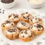 Mini Cannoli Cups with creamy ricotta filling, chocolate chips, and powdered sugar