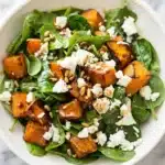 Roast Pumpkin, Spinach and Feta Salad : Easy Fall Feast 5 Roast Pumpkin, Spinach and Feta Salad with golden pumpkin, toasted pine nuts and honey balsamic dressing